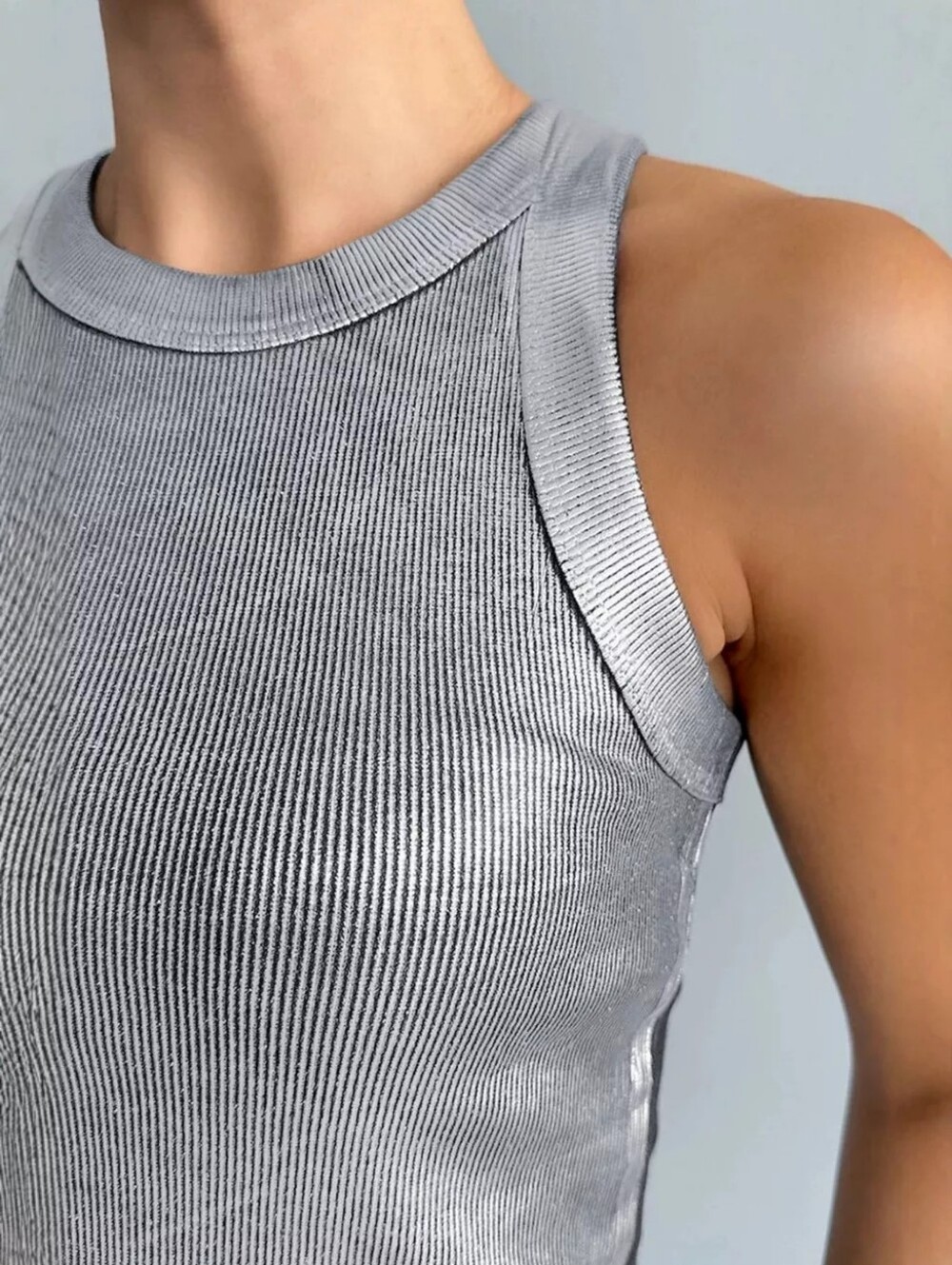 Ribbed Racerback Tank Top - Picture 3 of 13